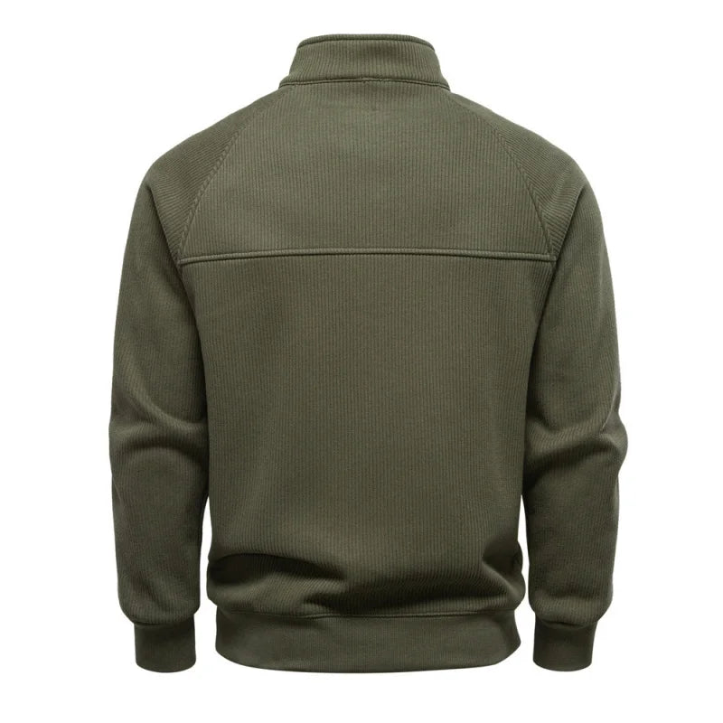 Half-Zip Sweatshirt Stand Collar