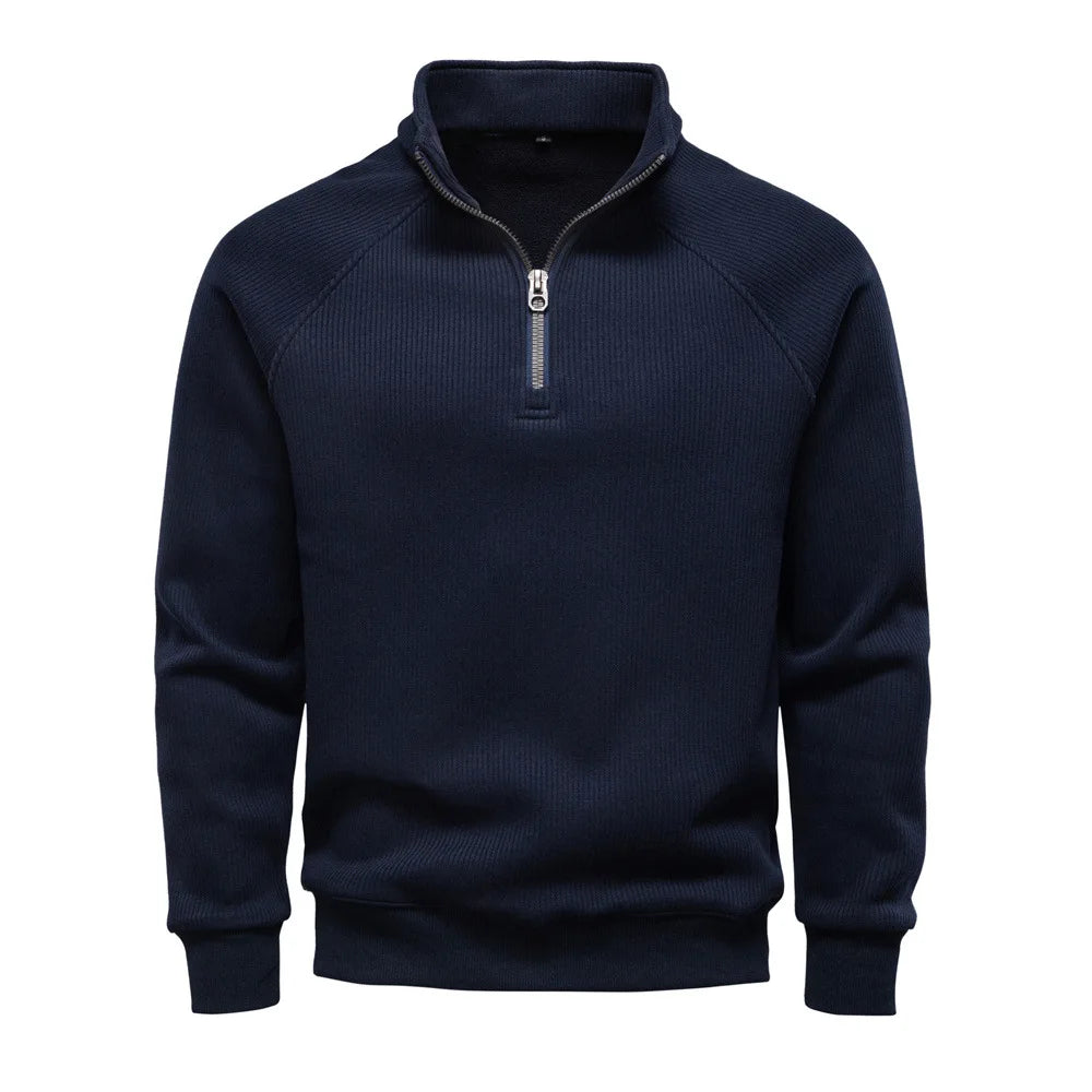 Half-Zip Sweatshirt Stand Collar