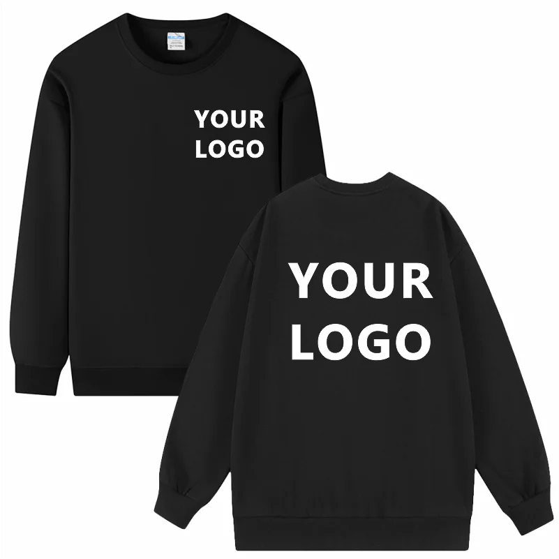 Free printing DIY Customise Your Brand Logo Unisex Trend Casual Top Custom Crew Neck Pullover Personalised Sweatshirt Custom