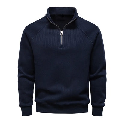 Half-Zip Sweatshirt Stand Collar