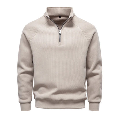Half-Zip Sweatshirt Stand Collar
