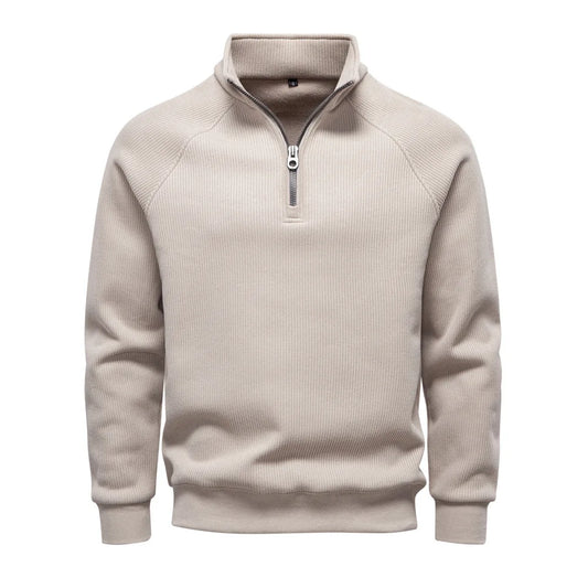 Half-Zip Sweatshirt Stand Collar