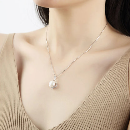 Real Natural Freshwater Black Pearl Pendant Jewelry Women,Cute 925 Silver Pearl Necklace Girl Wife Birthday Gift White Pink