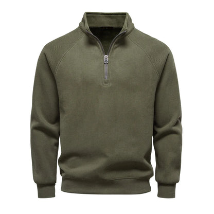 Half-Zip Sweatshirt Stand Collar