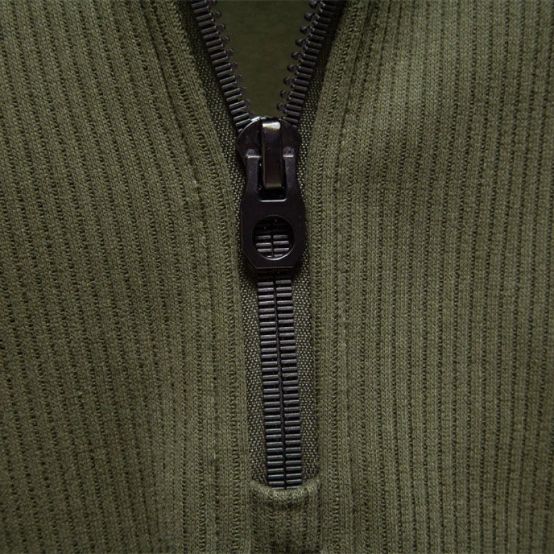 Half-Zip Sweatshirt Stand Collar