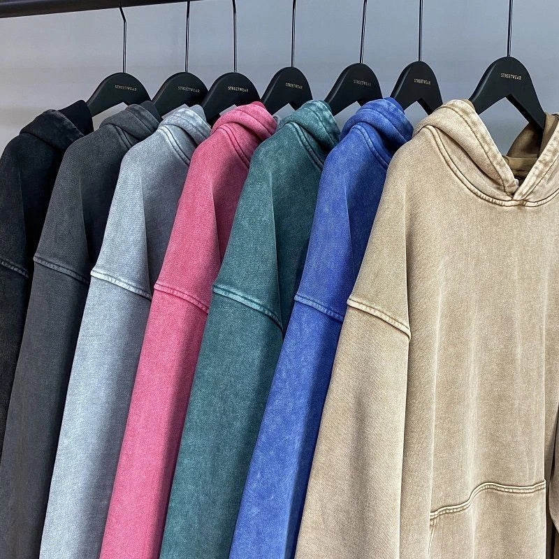 2025 New High Street Sweater Heavy Wash Loose American Retro Hooded Jacket Handsome Lazy Style Senior