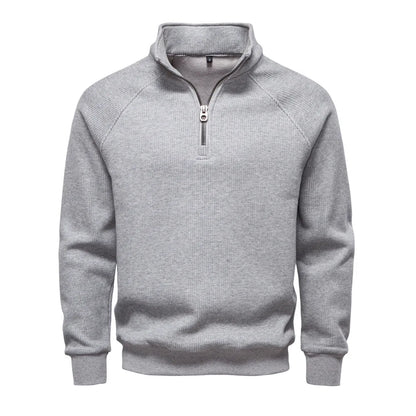 Half-Zip Sweatshirt Stand Collar