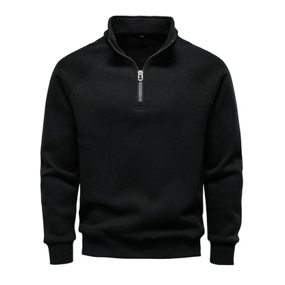 Half-Zip Sweatshirt Stand Collar